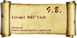 Izrael Bálint névjegykártya